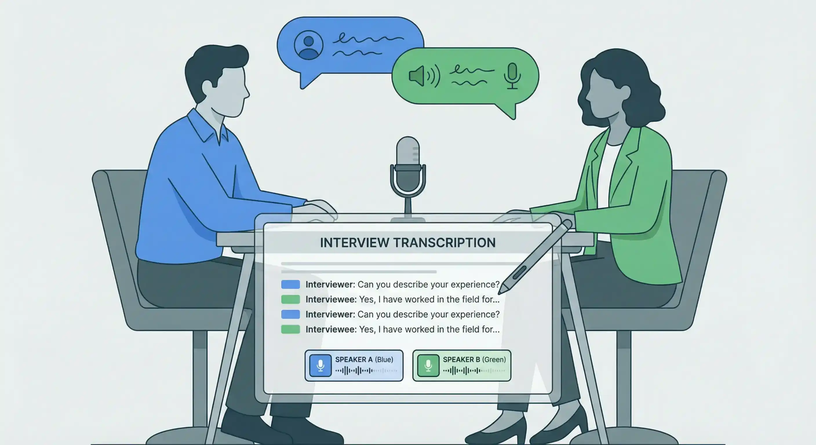 Interview Transcription with Speaker Identification